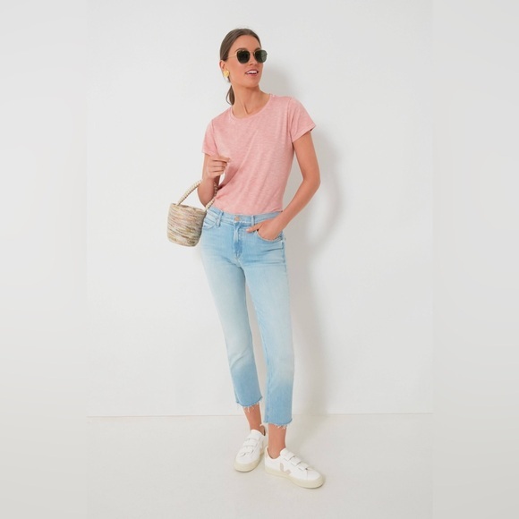 MOTHER The Mid Rise Dazzler Crop Fray in Sun Kissed